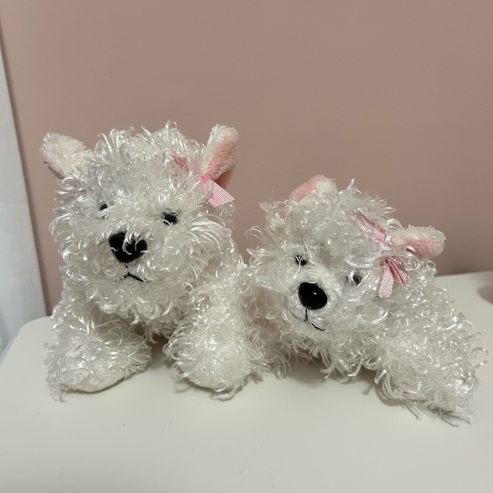 WEBKINZ and LILKINZ White Terrier Dogs Bundle no tag/code
